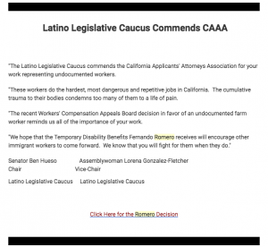 latino legislative caucus commends CAAA